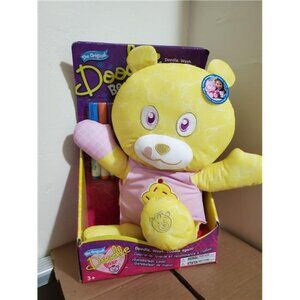 The Original Yellow  Doodle Bear 14ʺ Plush Toy with 3 Washable Markers C…